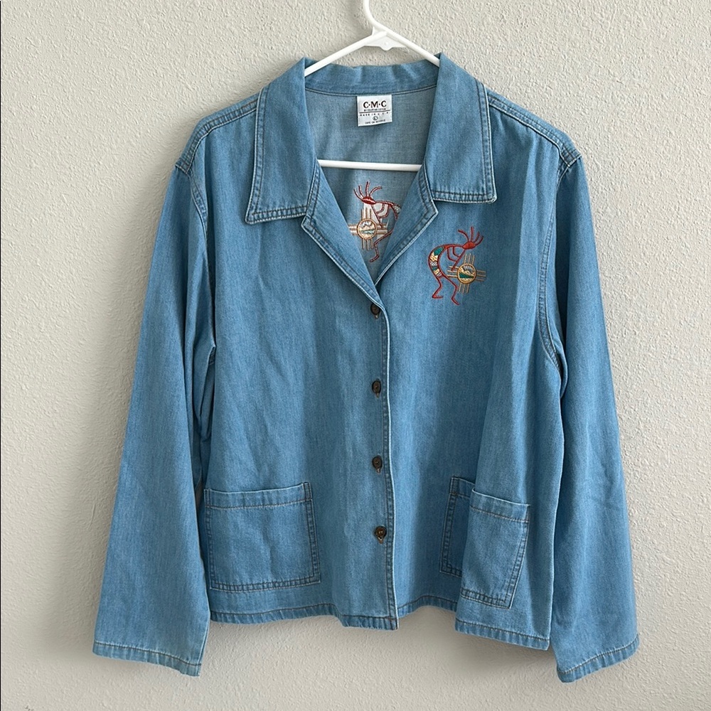 Vintage c.m.c button down denim large